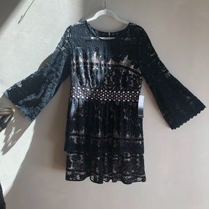 Brand New Kensie Black LACE Dress in large